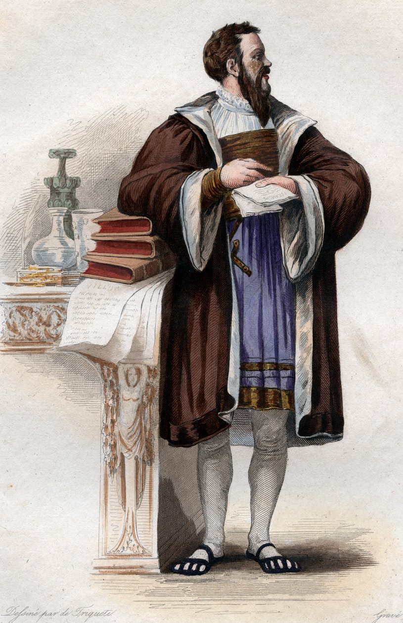 Portrét Clementa des Marets zvaného Marot (1496-1544), francouzský básník. od French School