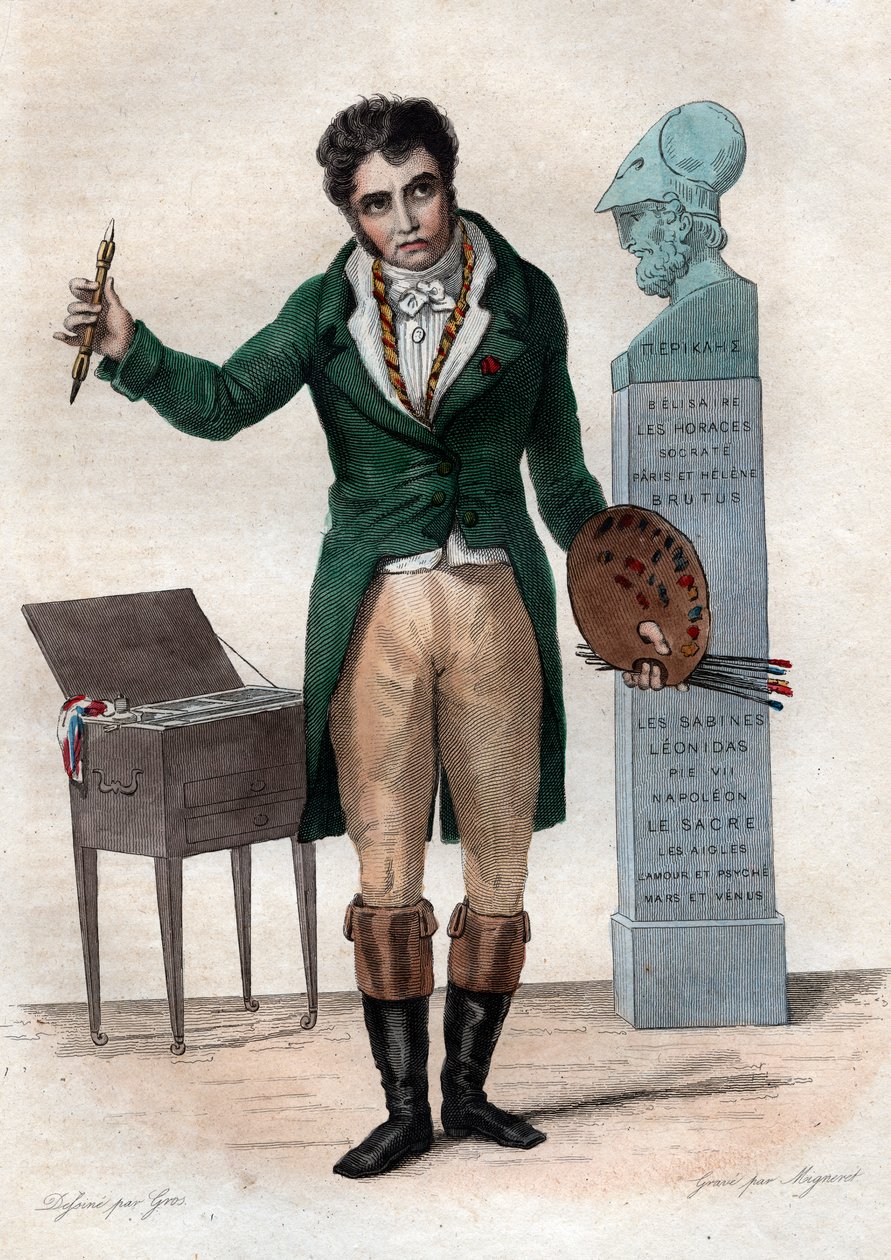 Portrét Jacquese Louise Davida (1748-1825), francouzského malíře. od French School