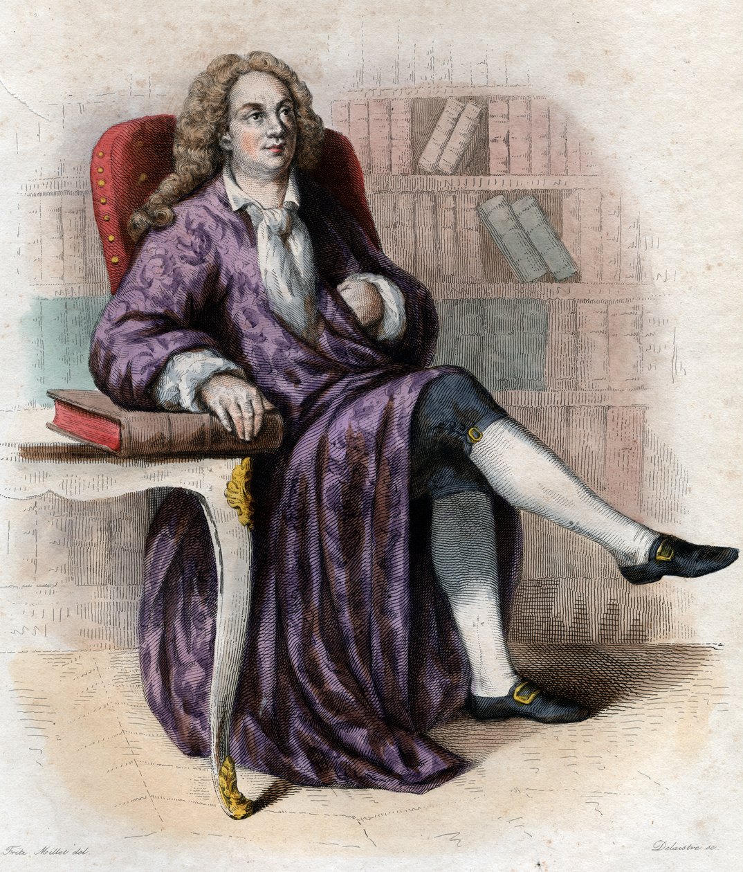 Portrét Jean Baptiste Rousseau (1670-1741), francouzský básník. od French School