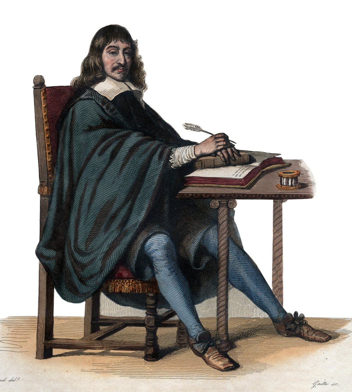 Portrét René Descartes (1596-1650), francouzský filozof a spisovatel. od French School