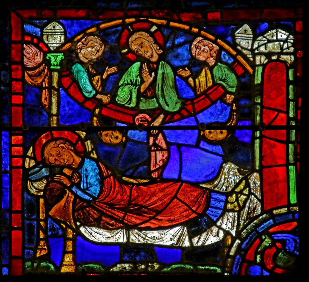 Scéna ze života svatého Martina, katedrála v Chartres od French School