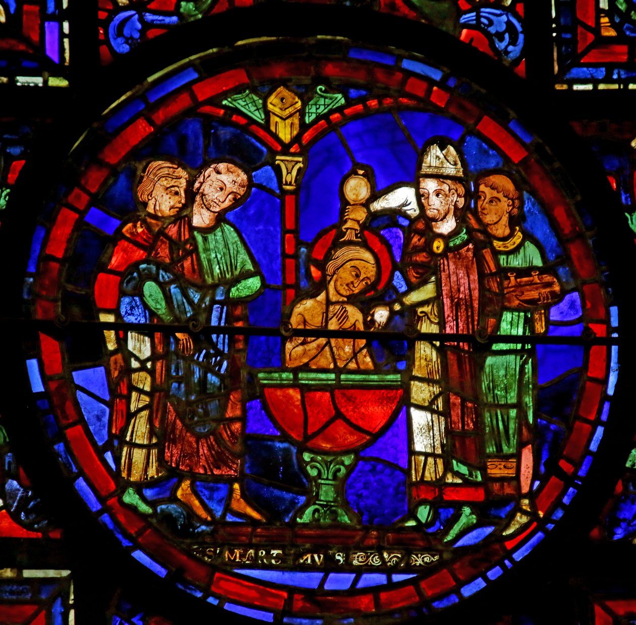 Scéna ze života svatého Martina, katedrála v Chartres od French School