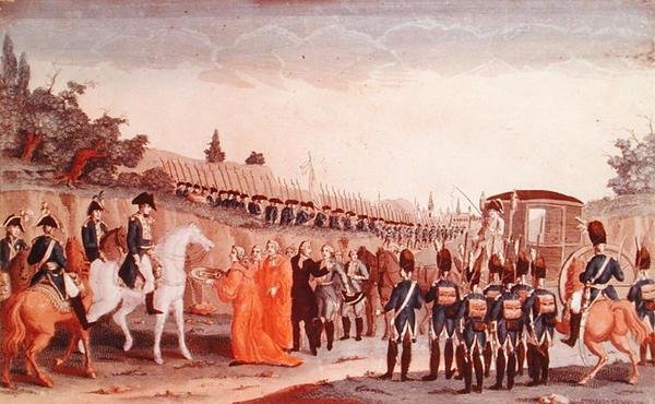 Berlínský magistrát předává klíče od města Napoleonovi, 1807 od French School