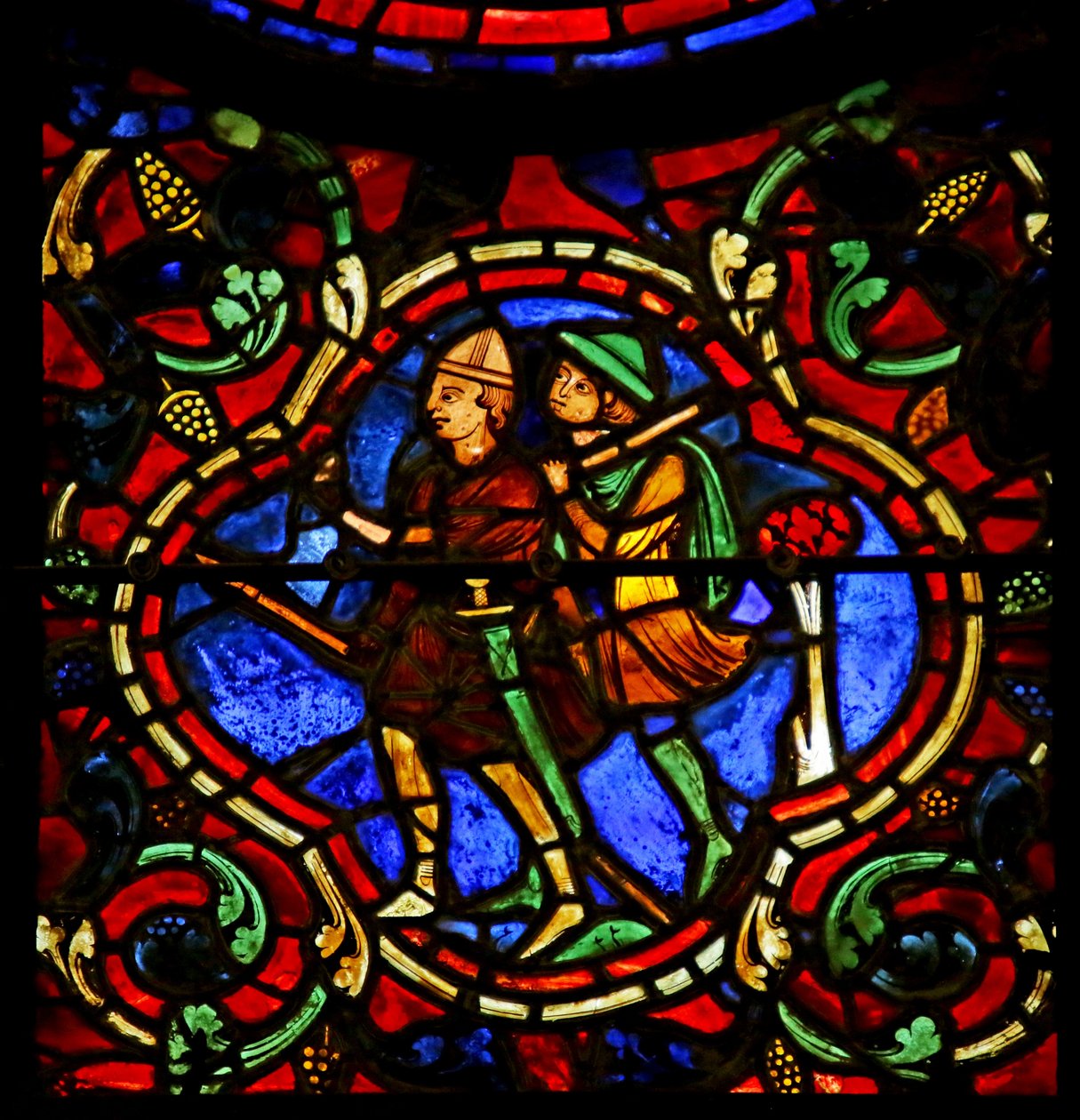 Dva darebáci, scéna ze života svatého Martina, katedrála v Chartres od French School