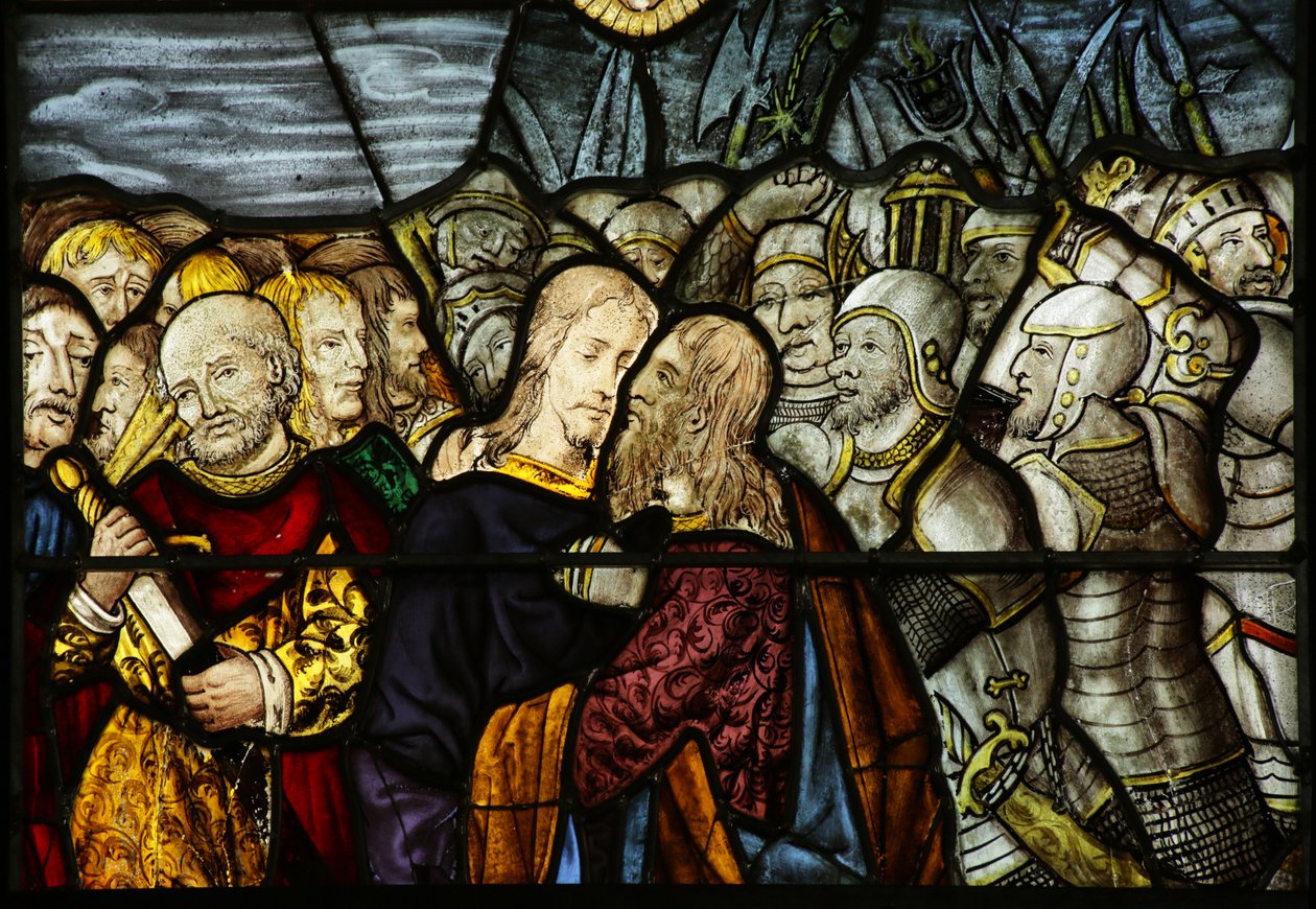 Okno zobrazující Kristovu zradu v Getsemane, 1500-10 od French School