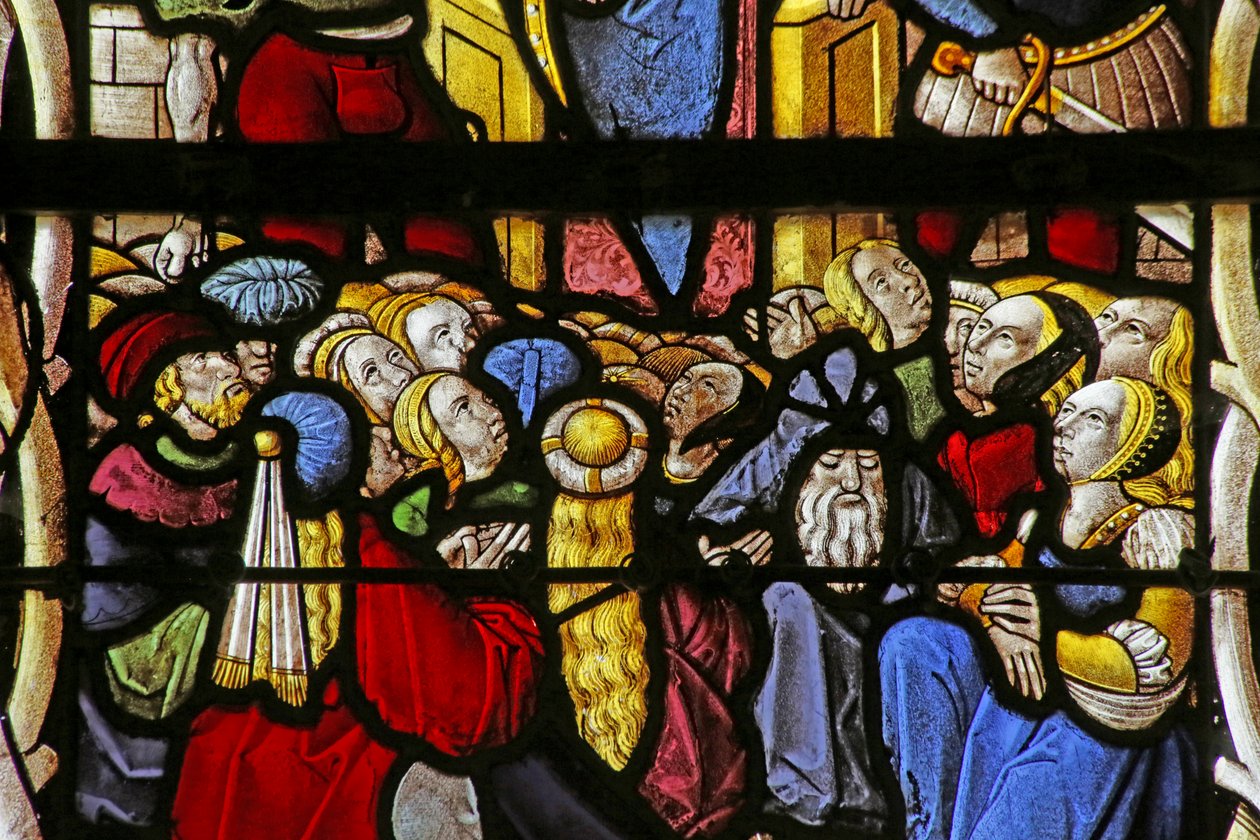 Okno zobrazující dav při zatčení Saint Cler od French School