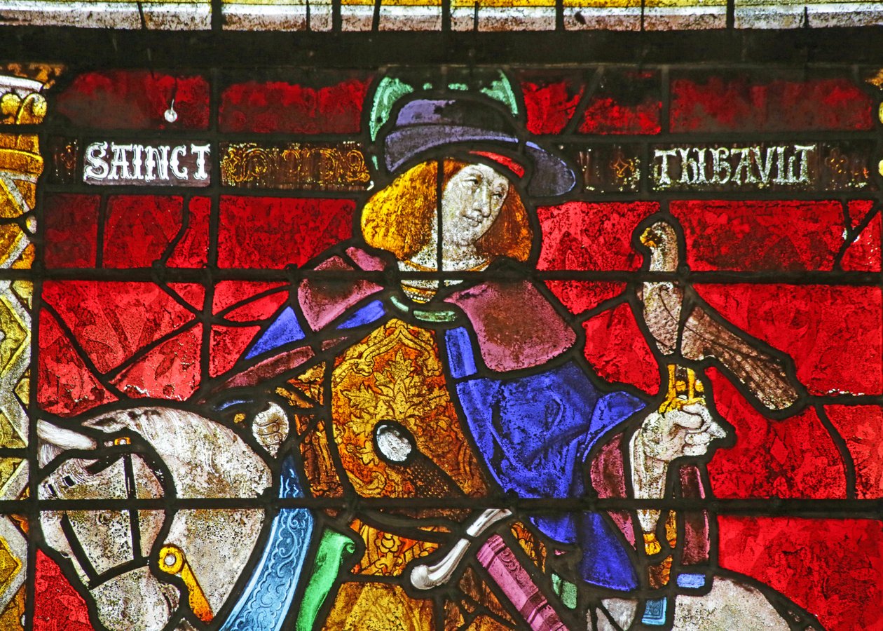 Okno zobrazující Saint Thibault od French School