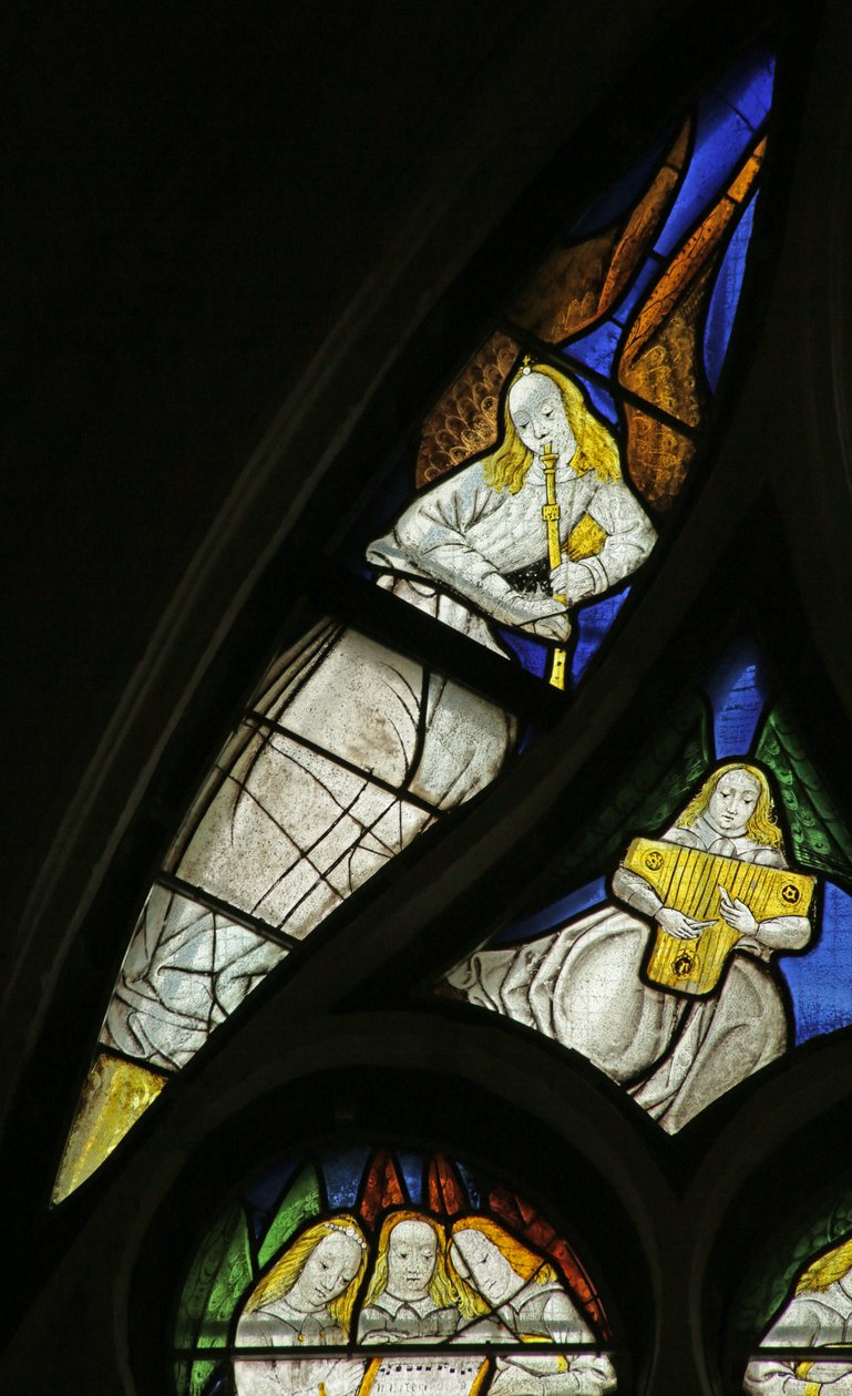 Okno znázorňující hudební anděly, 1500-10 od French School