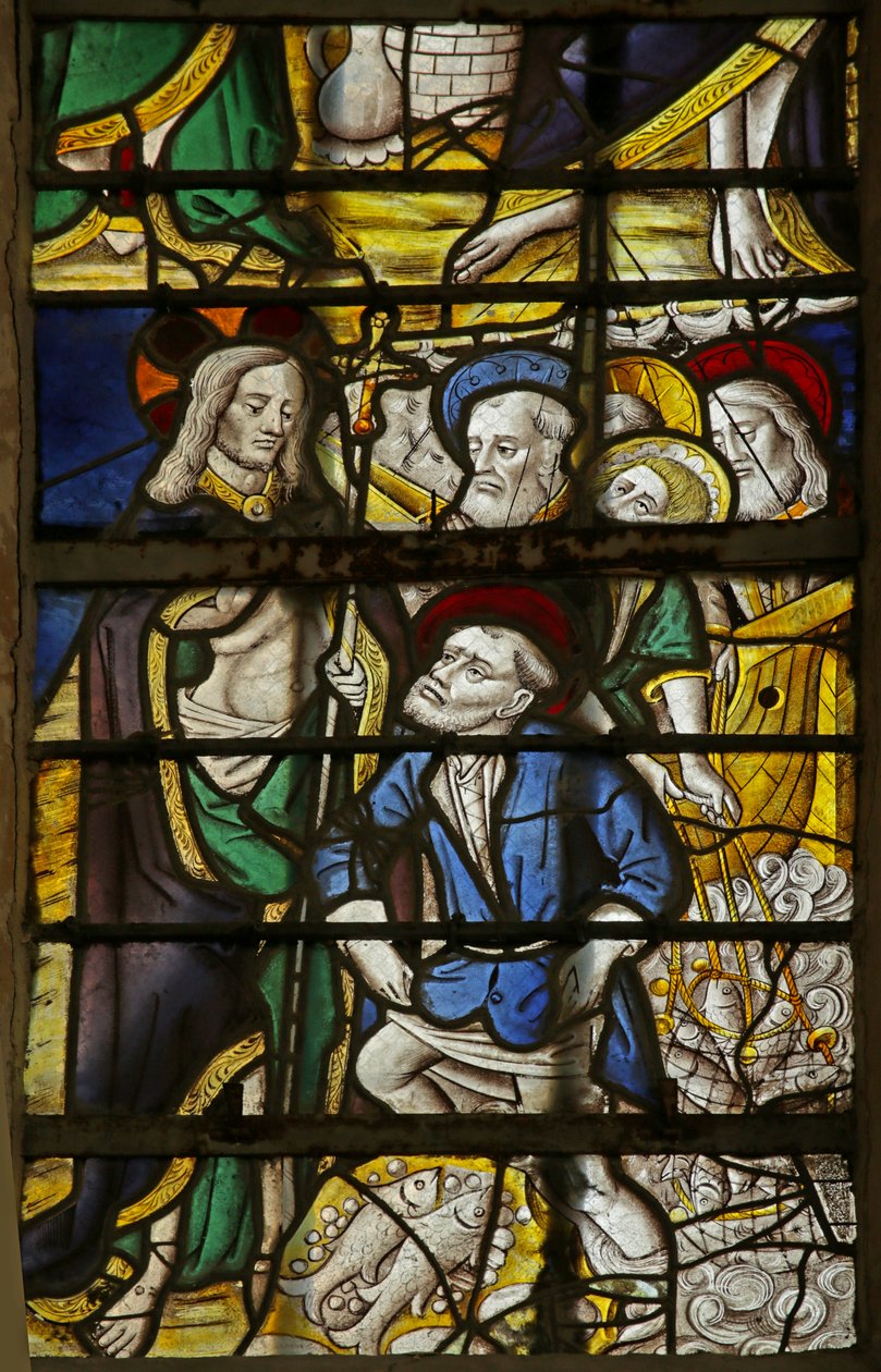 Okno zobrazující Zázračný úlovek ryb, 1470-1500 od French School