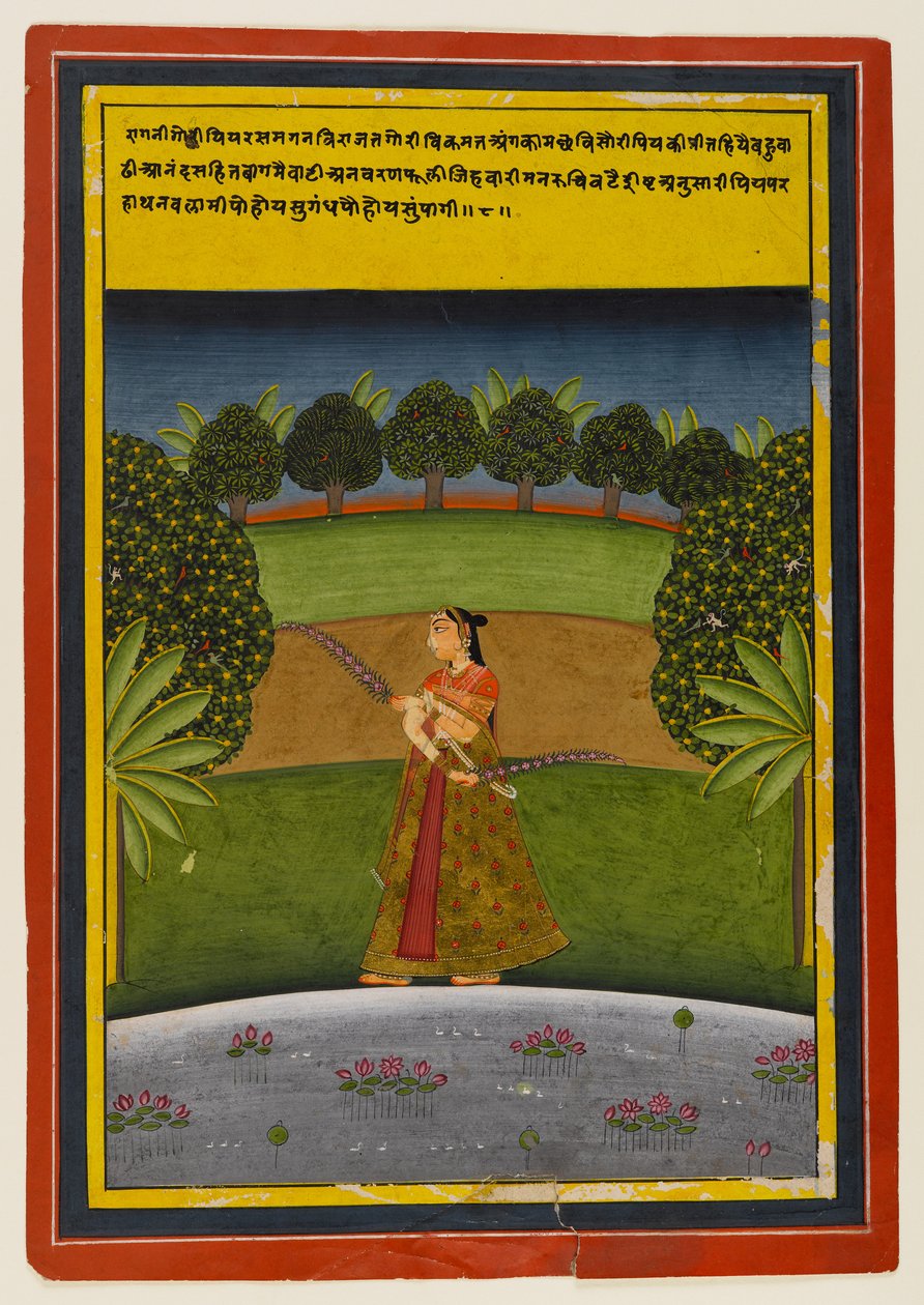 Nayika čeká na svého milence, cca 1700-25 (wc na papíře) od Indian School