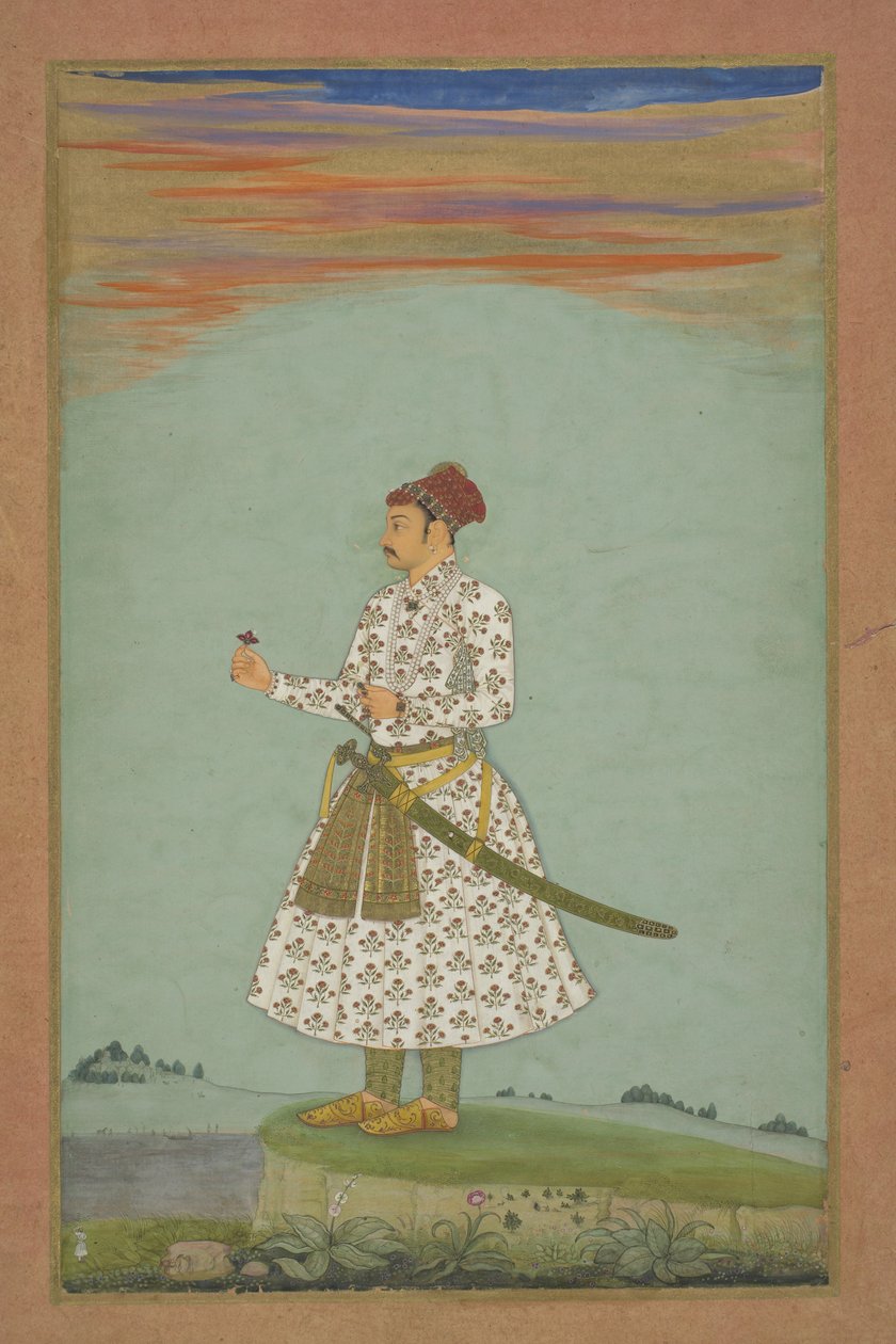 Mahárádža Ráma Singh (I) z Amberu, asi 1660 (kvaš a zlato na papíře na deskách) od Indian School