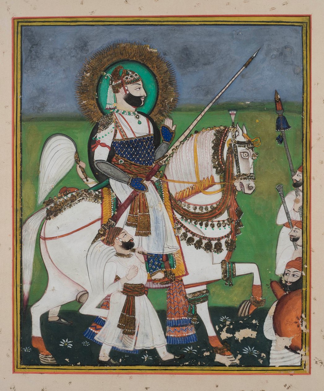 Maharao Chatter Sal z Kotahu (kvaš na papíře, zlaté zdobení) od Indian School