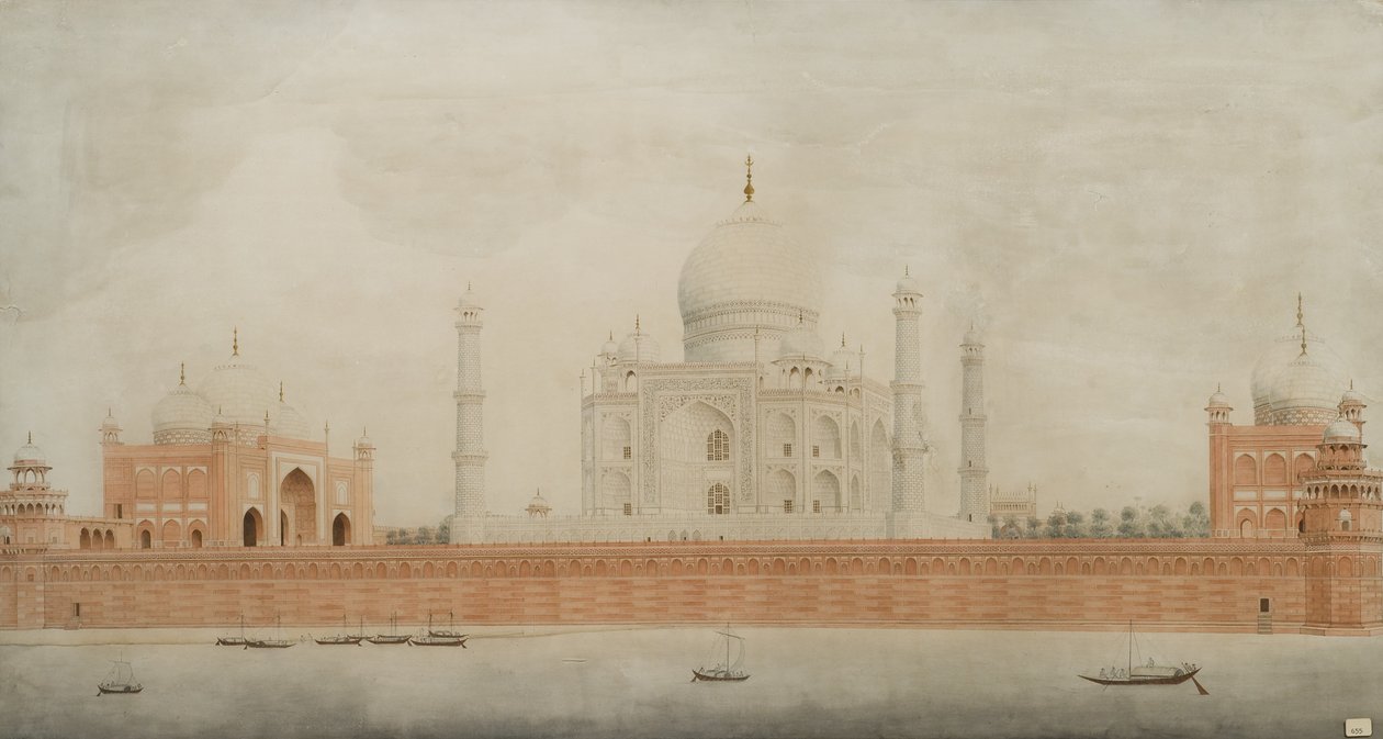 Severní výška Taj Mahal, Agra, 1820 (wc na papíře) od Indian School