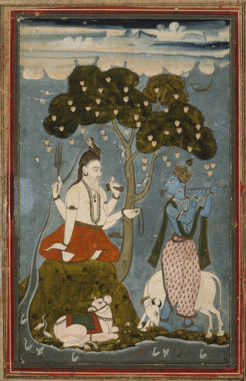Shiva a Krishna, polovina 1700 (tempera na položený papír) od Indian School