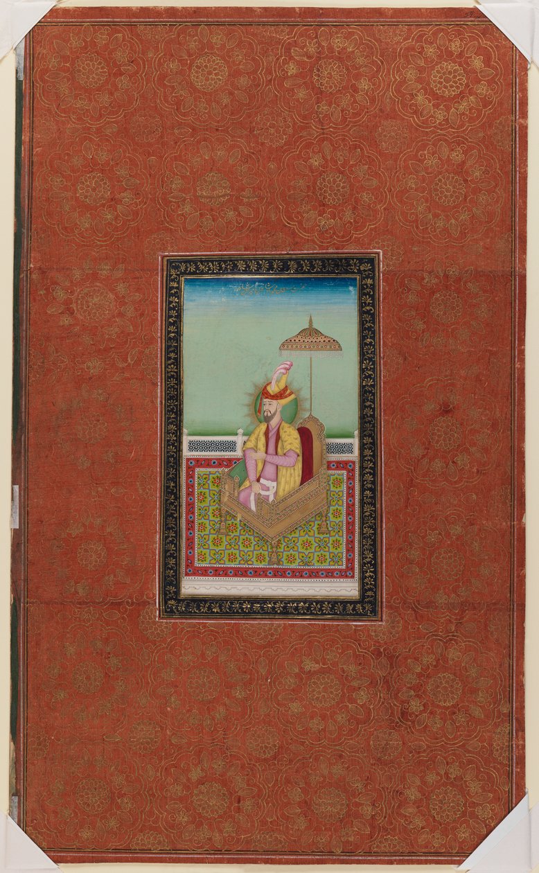 Sultan Muhammad, syn Miran Shah, 1875-1900 (neprůhledné wc a zlato na papíře) od Indian School