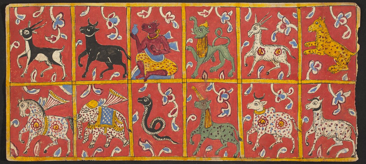 Tantrický rukopis Sangrahani Sutra, konec 16. století (wc na papíře) od Indian School
