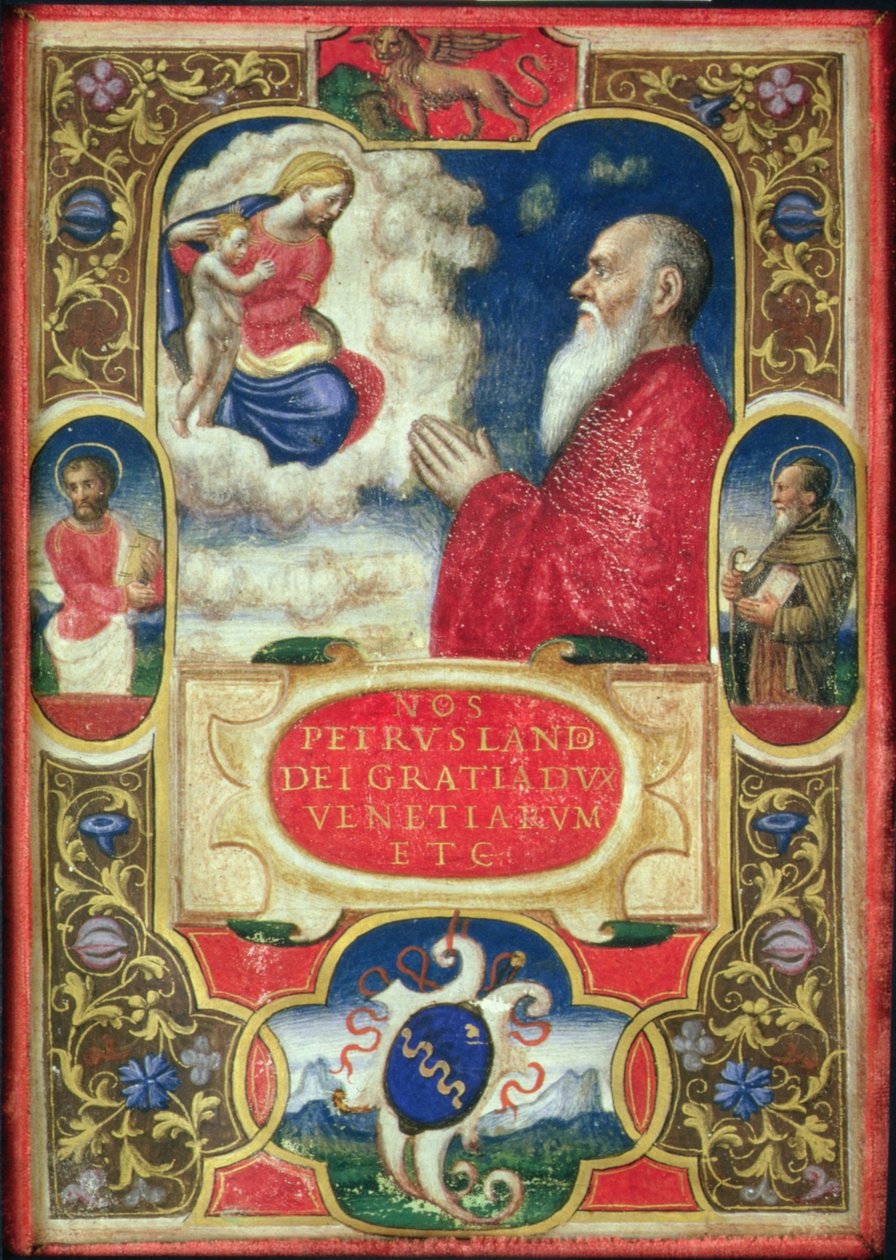 Antonio Marcello se modlí k Panně Marii, kolem roku 1540 od Italian School