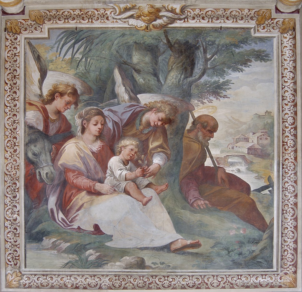 Odpočinek na letu do Egypta, kaple Santa Margherita od Italian School
