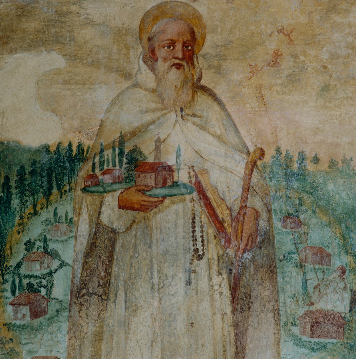 Sv. Romuald, zakladatel kartuziánského kláštera v Camaldoli, detail od Italian School
