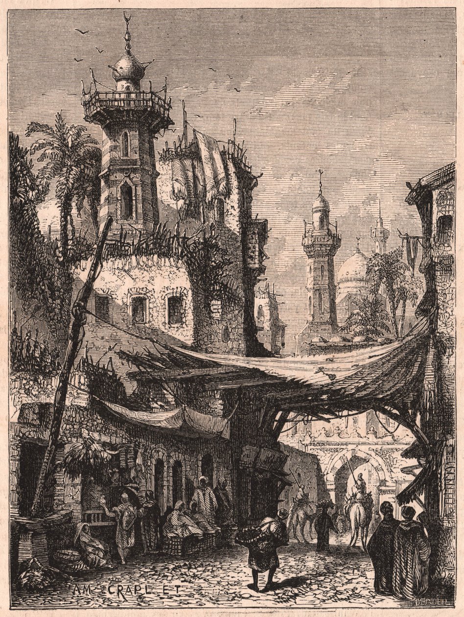 Pohled na ulici ve staré části Káhiry, Egypt od Unknown