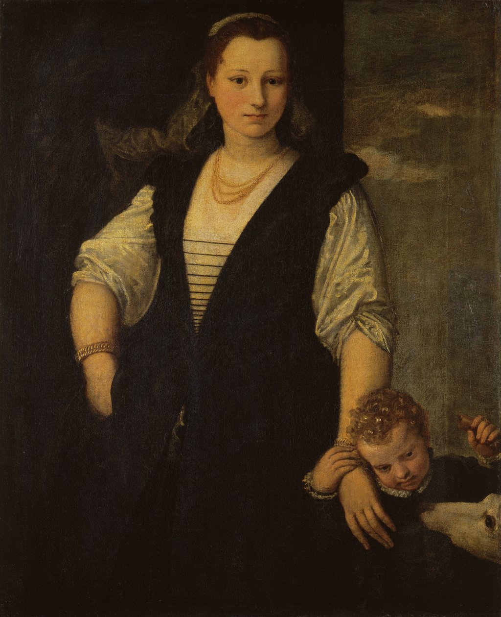 Portrét ženy s dítětem a psem (podrobnosti viz 95740) od Paolo Veronese