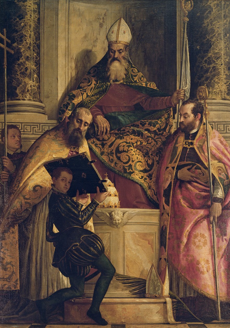 Svatý Antonín opat se sv. Kornéliem, sv. Cypriánem a Page od Paolo Veronese