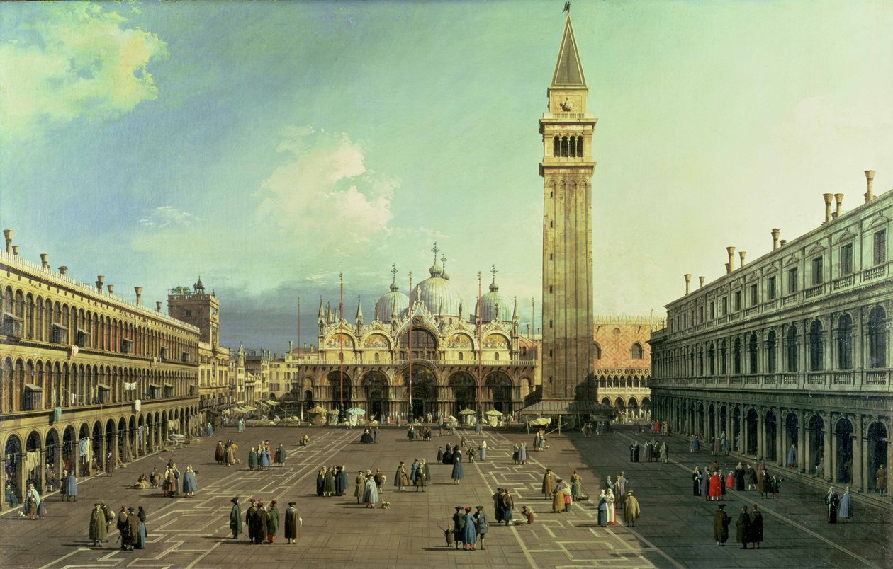 Piazza San Marco, Benátky, kolem 1730-35 od Giovanni Antonio Canal