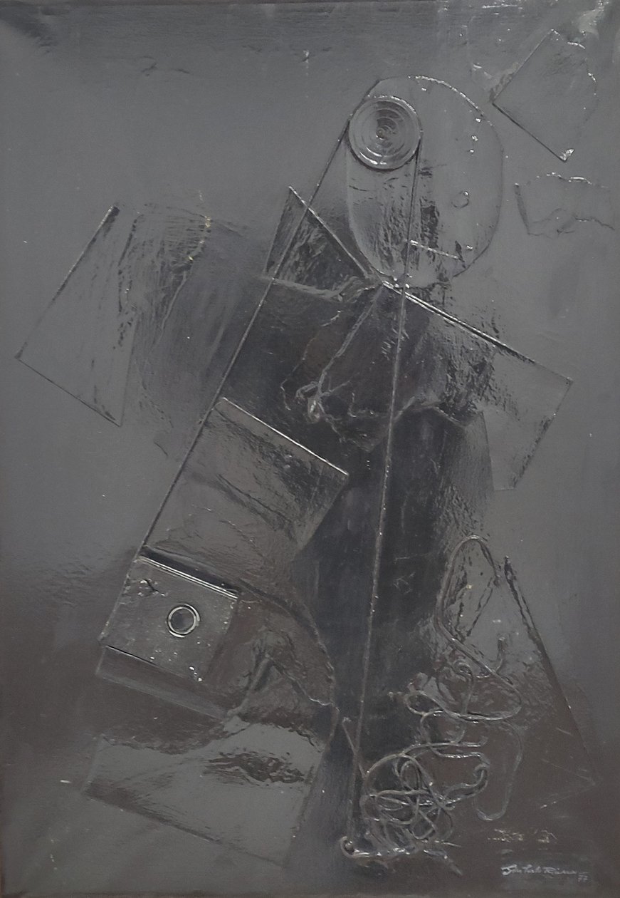 G. C. Riccardi, Combustione n. 2, 1977, kombinovaná technika na plátně, 60x80, Arpino, Nadace Umberta Mastroianniho, Itálie. od Gian Carlo Riccardi