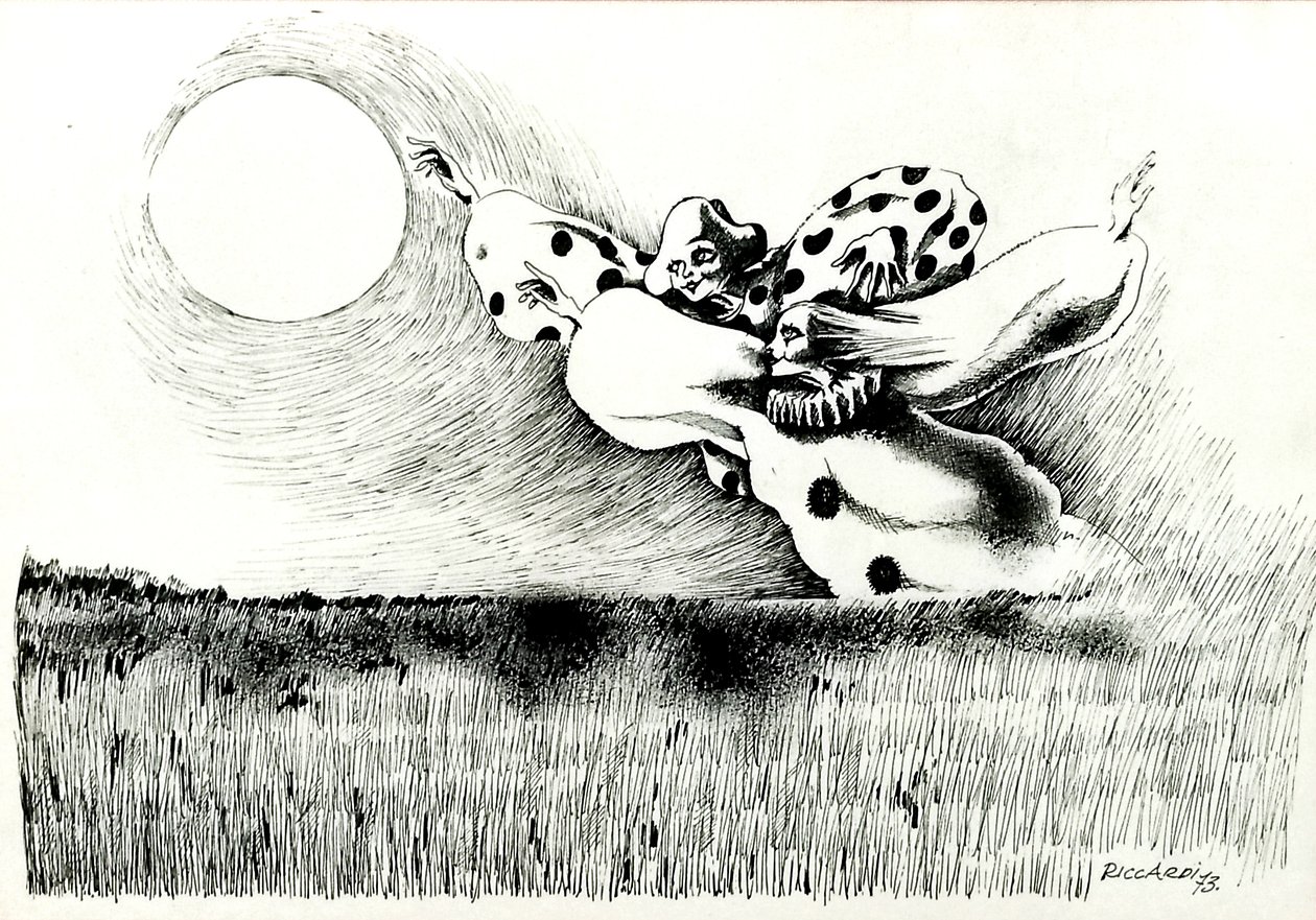 G. C. Riccardi, Bez názvu, 1973, Tinte auf Papier, 50x70, Italien. od Gian Carlo Riccardi
