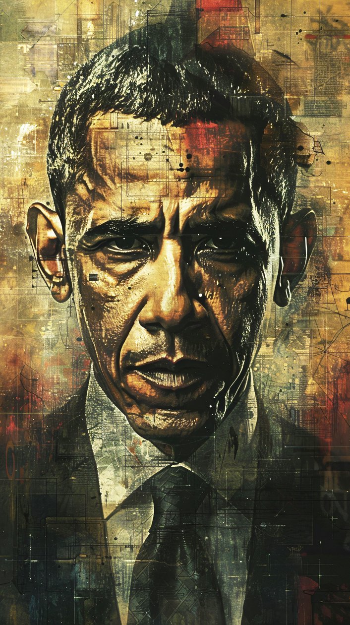 Prezident Barack Obama Portréty malování na zeď Art Prints od F. Abderrahim