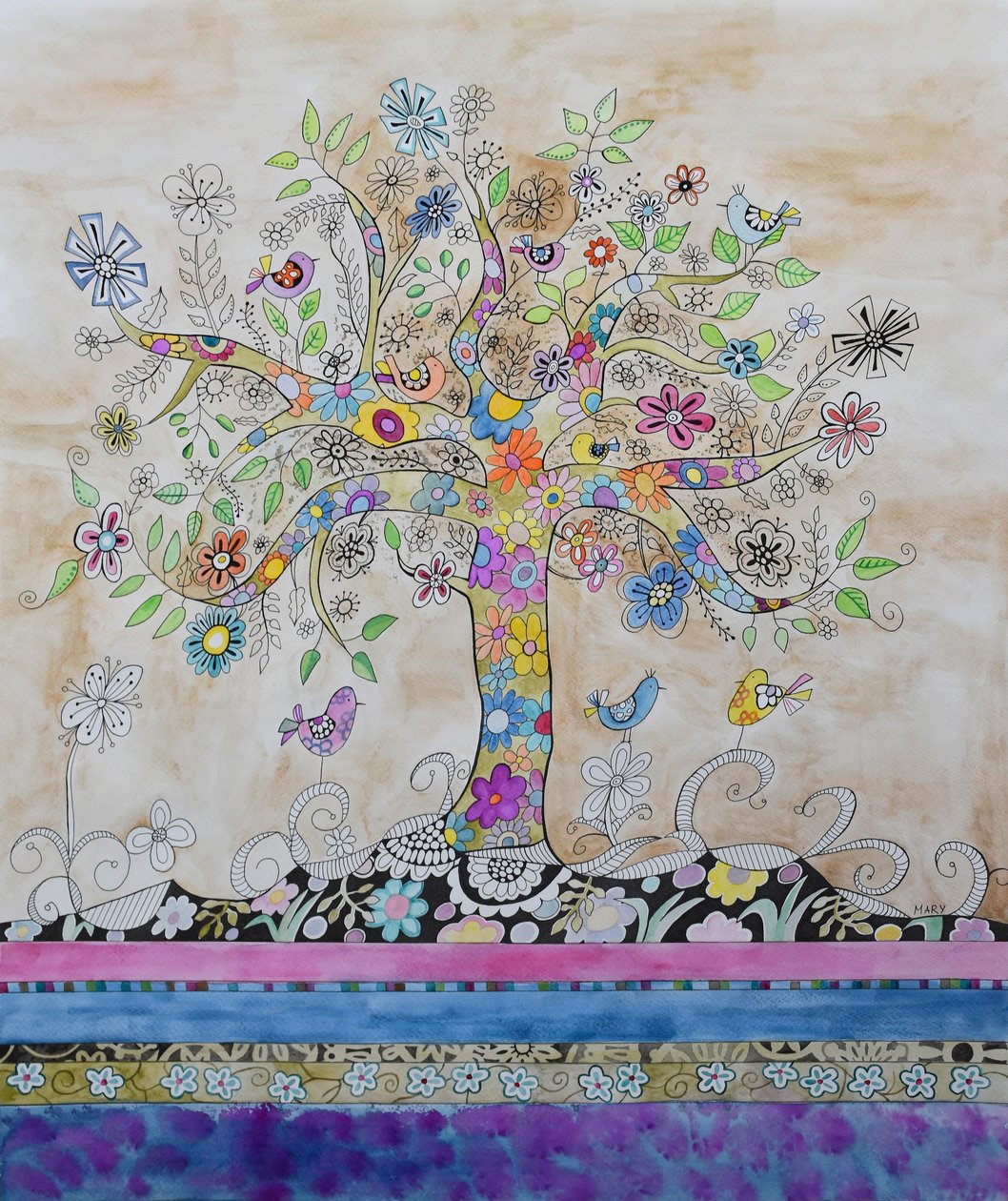Hippie strom od Marys Watercolors