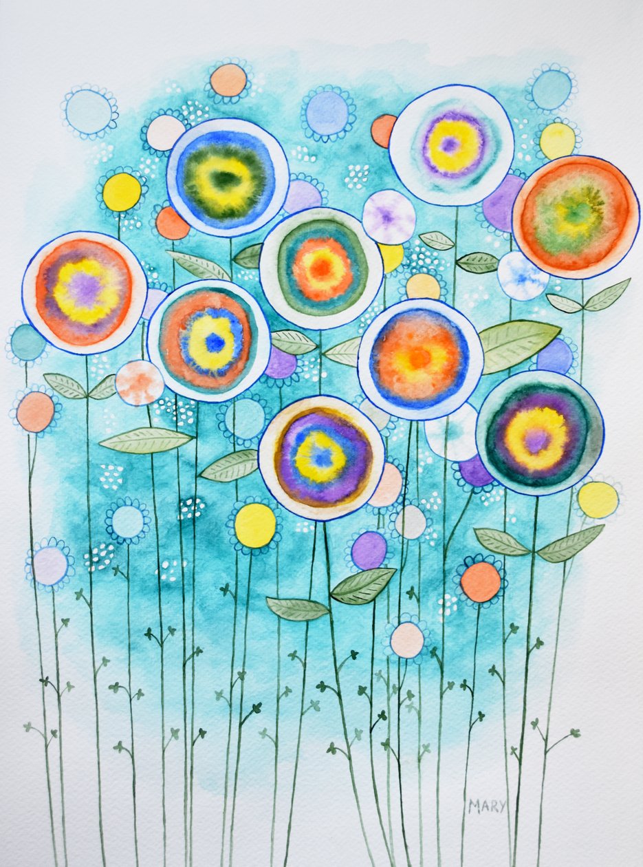 Abstraktní květiny od Marys Watercolors