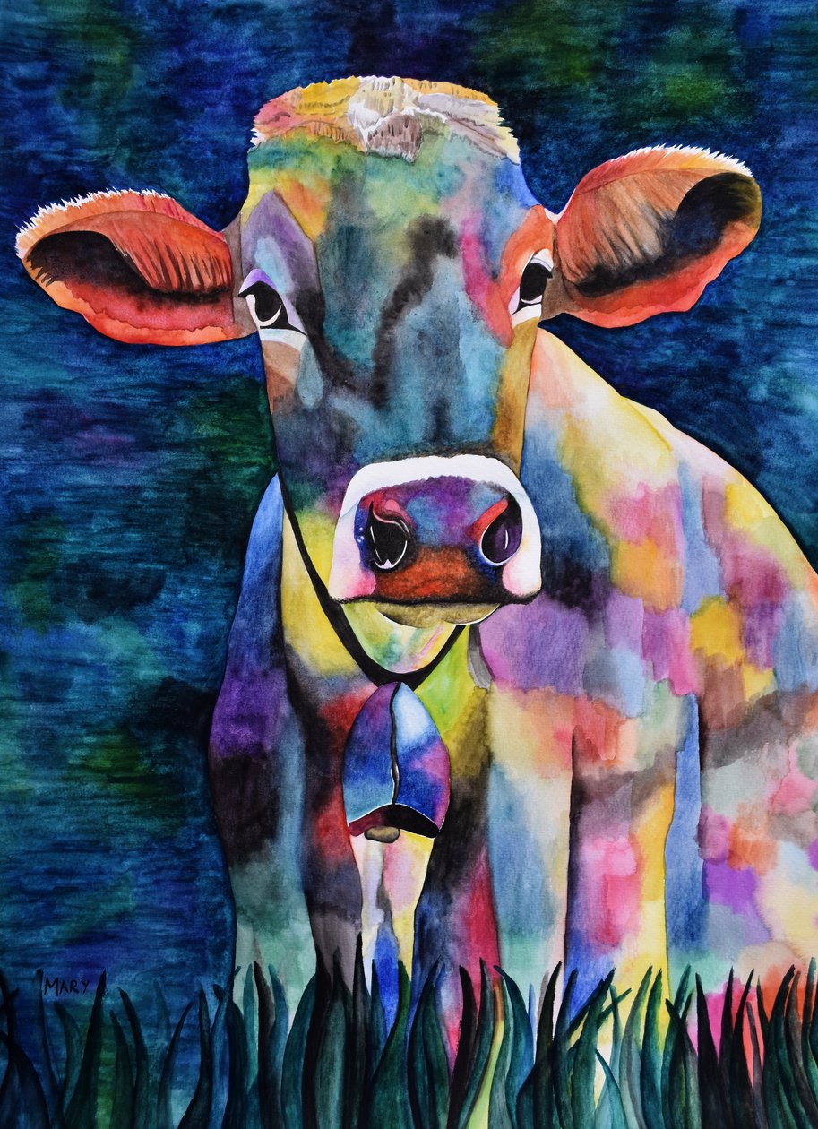 Aquarell-Kuh od Marys Watercolors