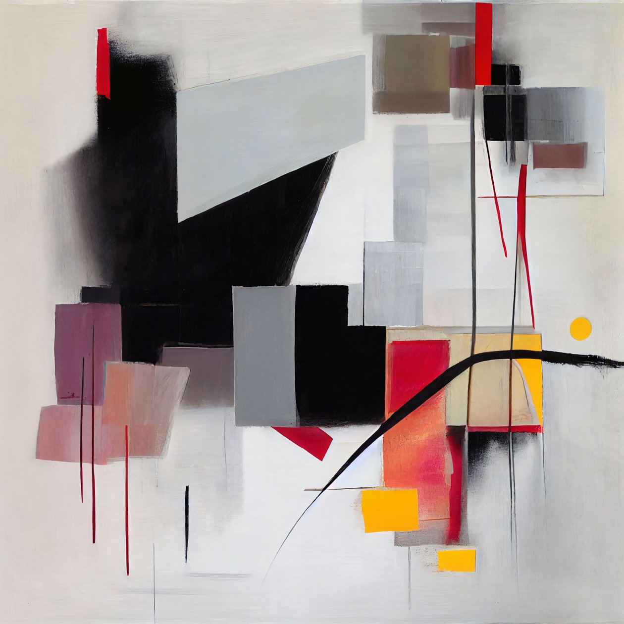 Moderní elegance v abstraktní podobě, ,Plátno Wall Art Moderní abstraktní dekorace pro domácnost od F. Abderrahim