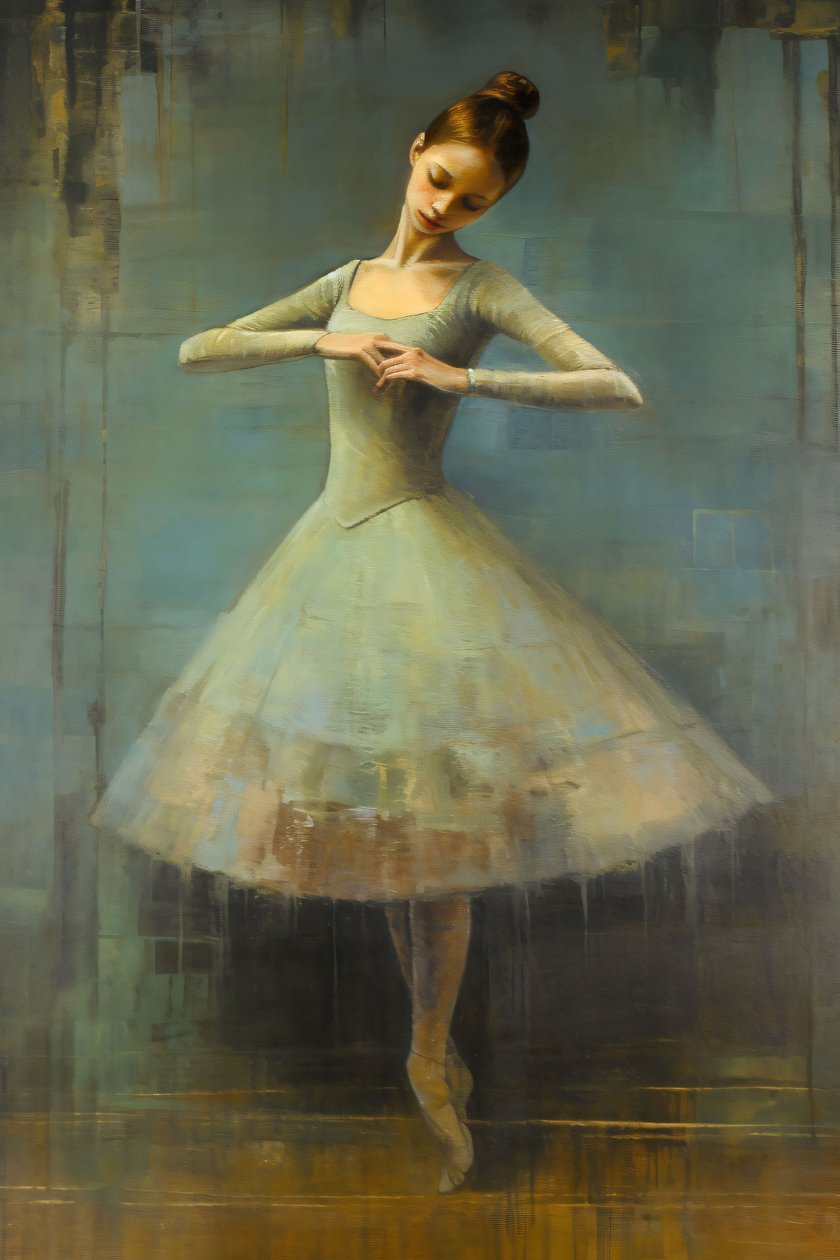 Olejomalba baletky, Edgar Degas styl, výtisky na zeď na vyžádání od F. Abderrahim
