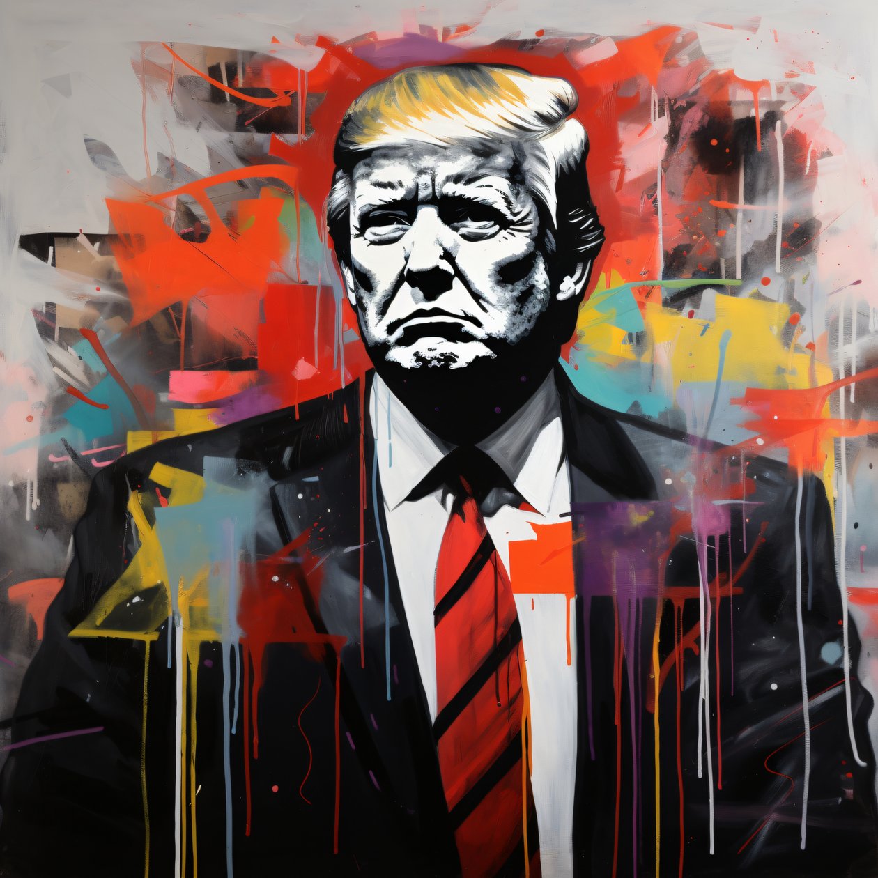 Donald Trump graffiti  street art kresba, online, plakát výtisky kvalita od F. Abderrahim