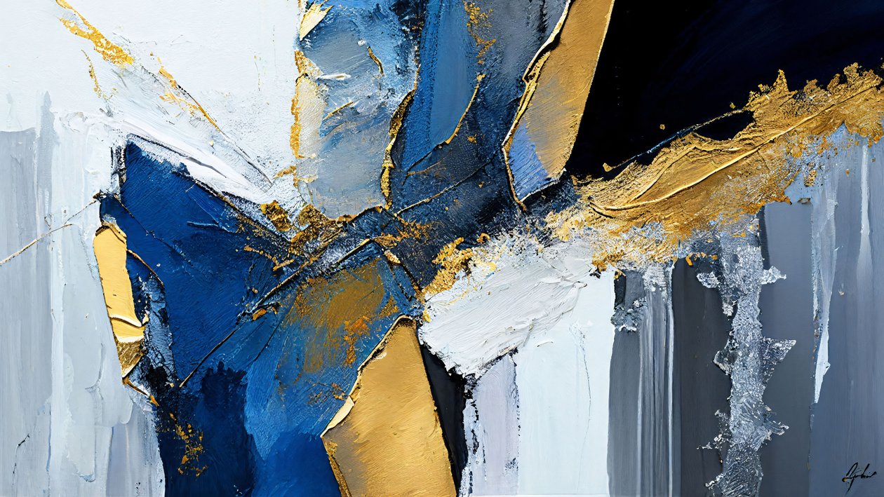 Texturovaná malba tlustými tahy štětcem vrstvy, Printable digital Art od F. Abderrahim