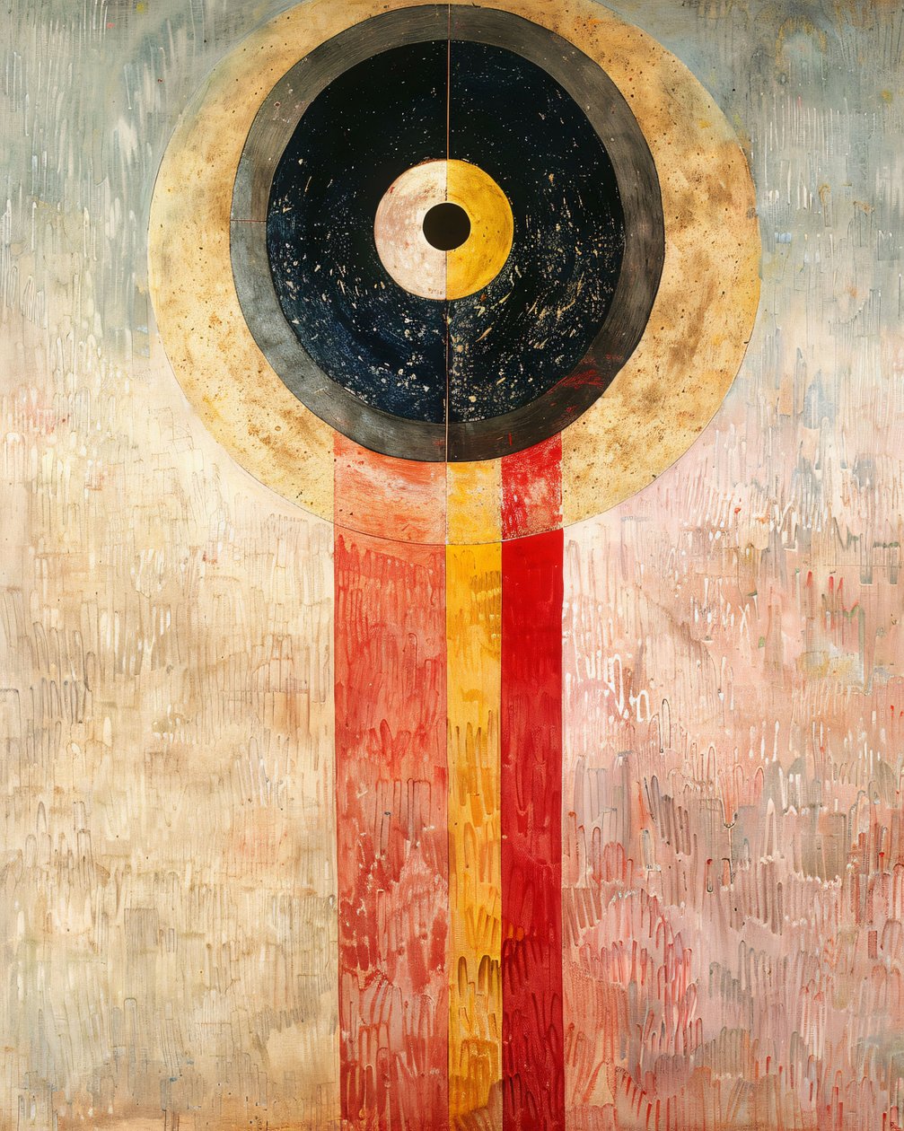 Abstraktní malba Hilma af Klint styl inspirace, umění na zdi | tisk na vyžádání od F. Abderrahim