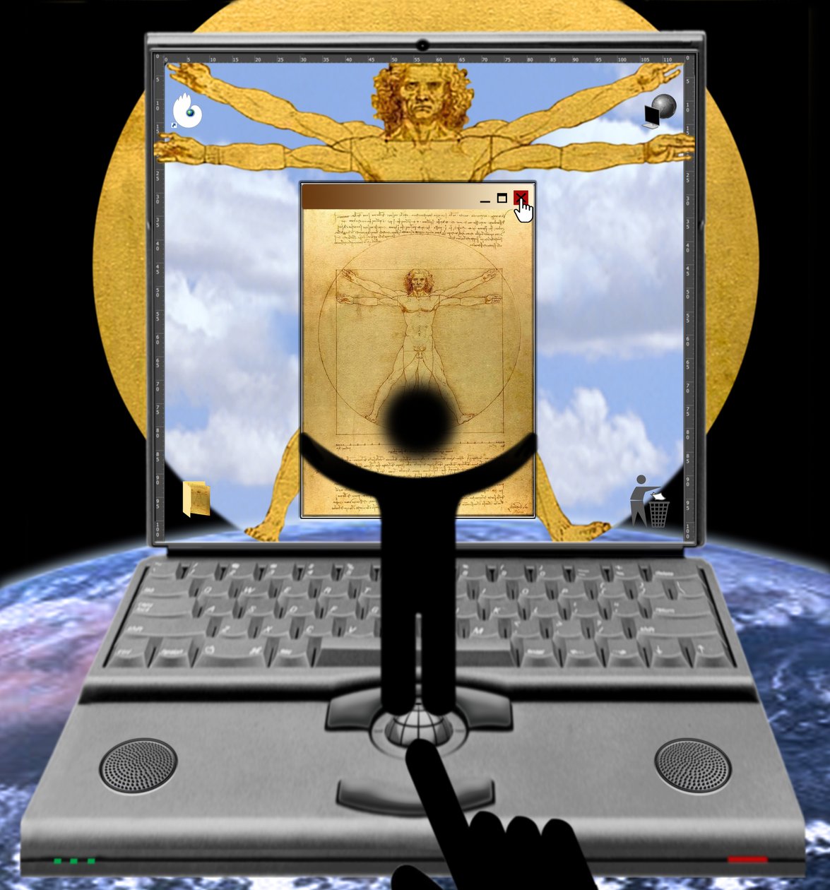 Člověk aneb kvadratura kruhu (ze série: Windows) od Alexander Eibach