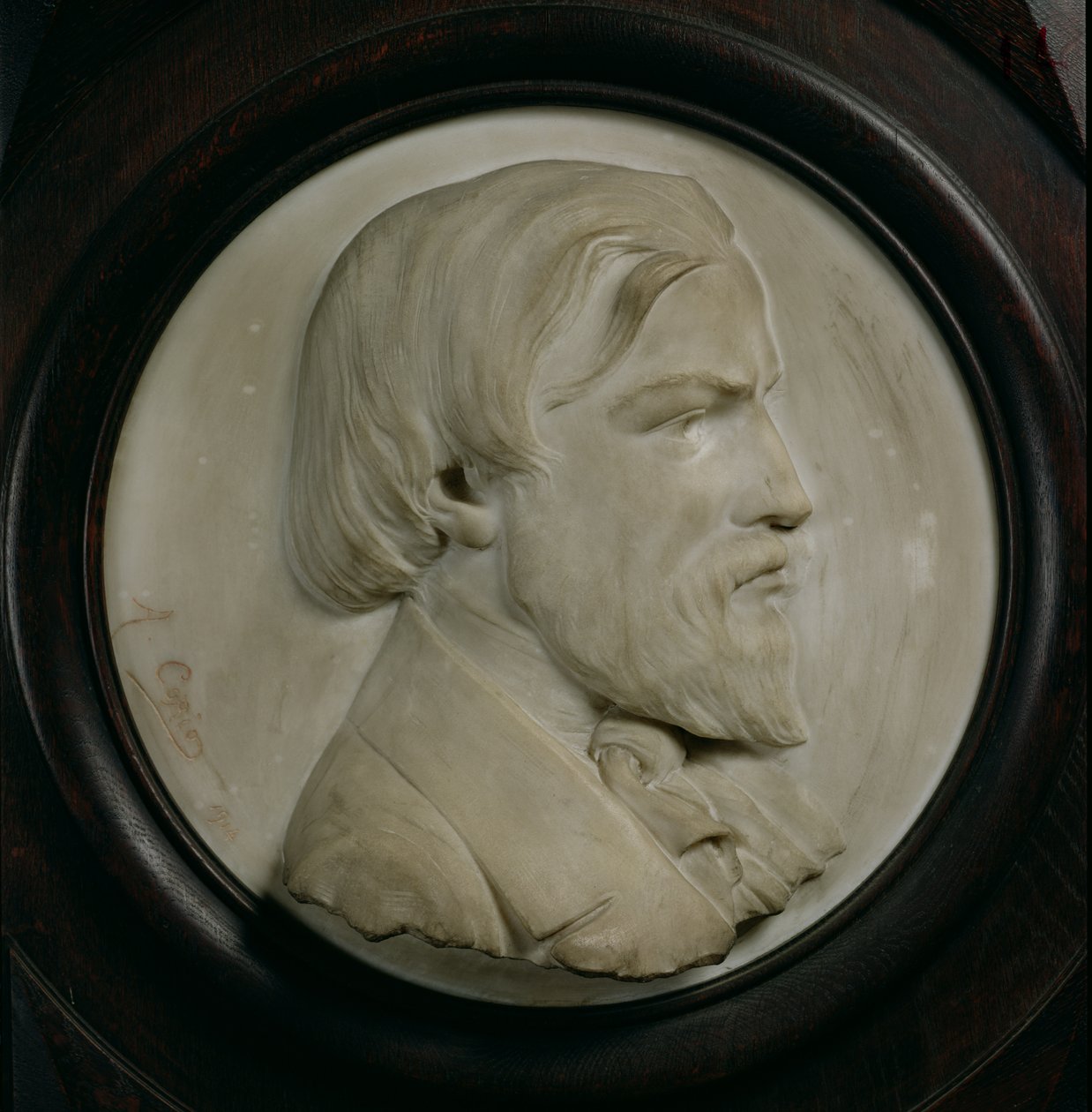 Reliéfní medailon Frederica Ozanama (1813-53) (mramor) od A. Corio