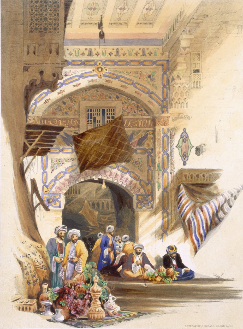 Gateway of a Bazaar, Grand Cairo, pub. 1846 od A. Margaretta Burr