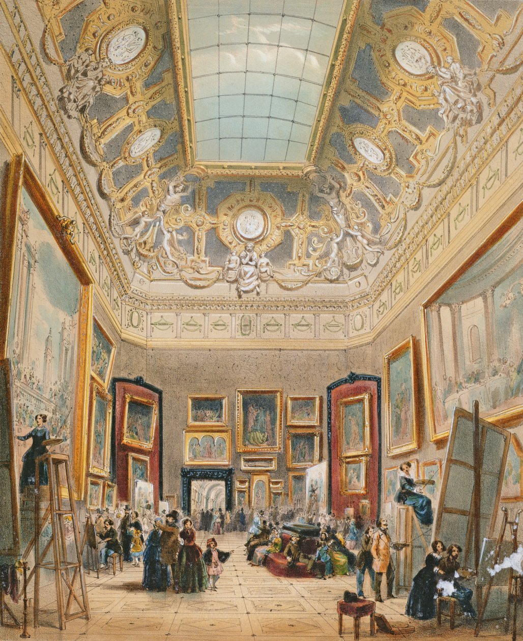 Studijní den v Louvru, c.1840-49 od A Provost