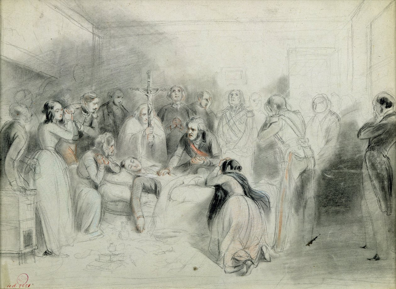 Poslední okamžiky vévody z Orleansu po nehodě v Neuilly, 13. července 1842 od A Provost