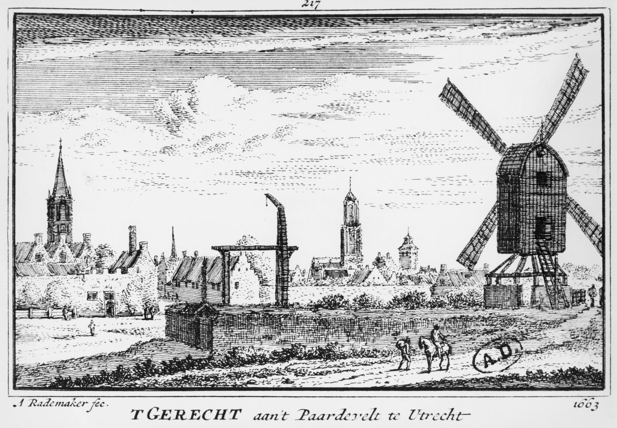 Pohled na Utrecht (černobílá fotografie) od A. Rademaker