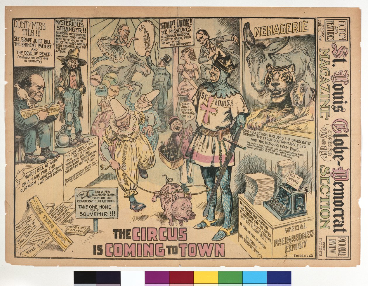 Cirkus přichází do města. od A. Russell