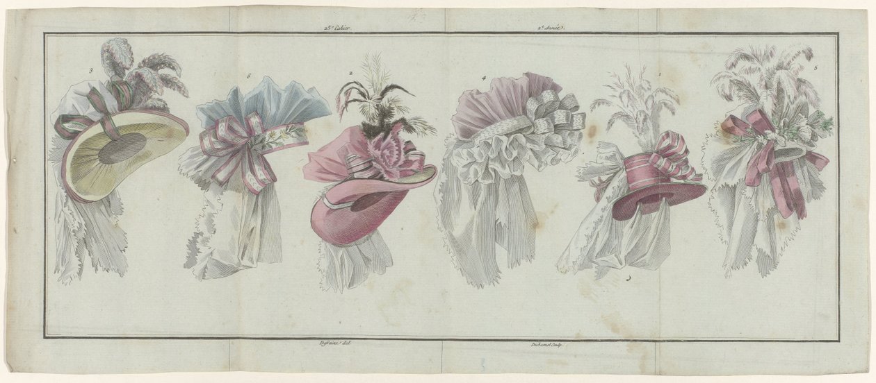 Magasin des Modes Nouvelles Françaises et Anglaises, 20. července 1787, 25. sešit, 2. ročník, jednotné pl. od A.B. Duhamel