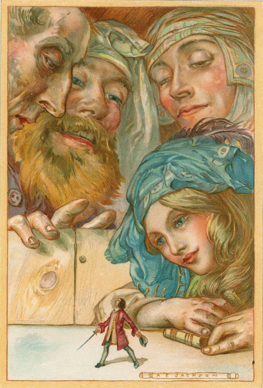 Scéna z Gulliverových cest od Jonathana Swifta, 1911 od AE Jackson