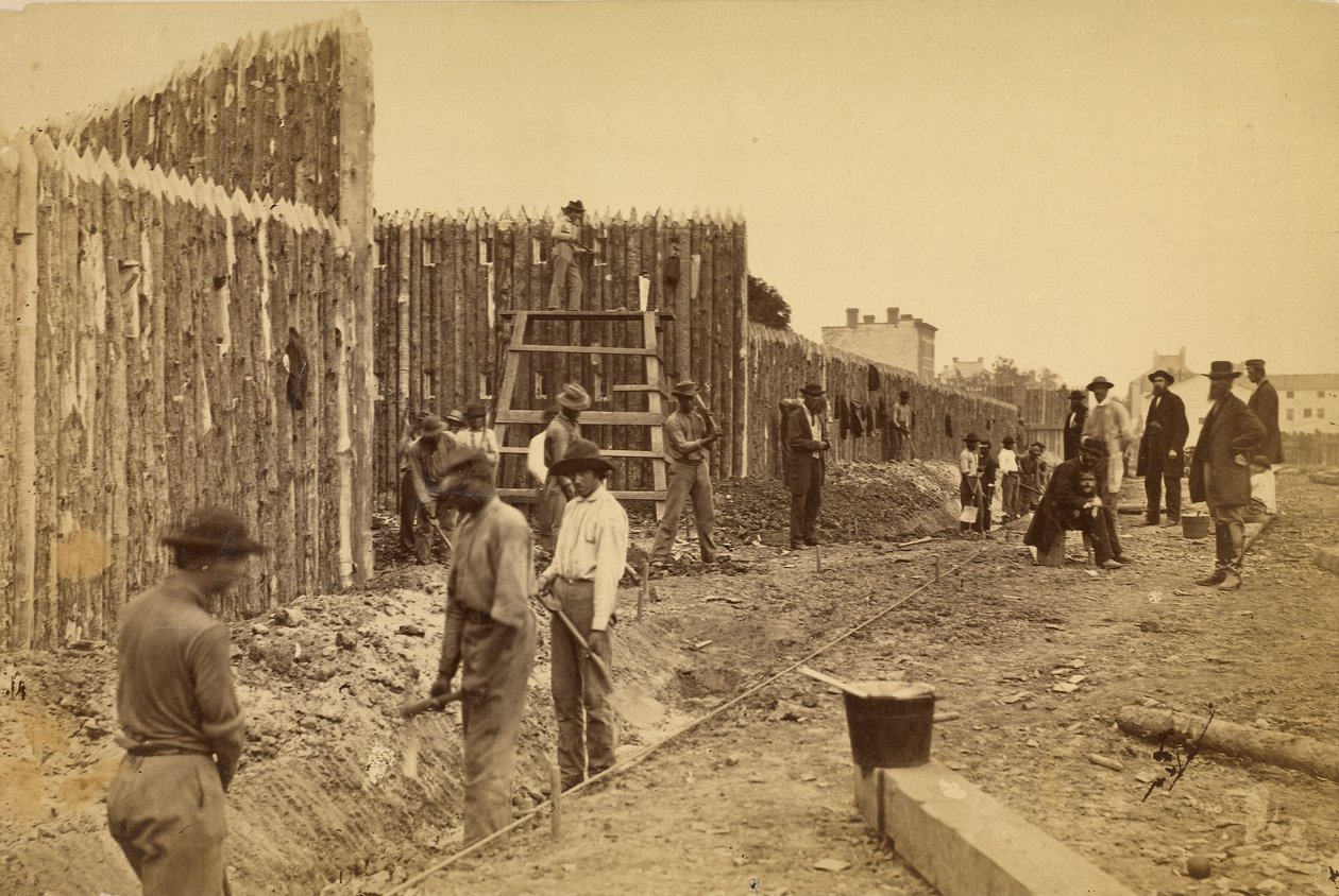 [Stockade built by General Haupt for Protection of Government Property, Orange  Alexandria R.R., Alexandria, Virigina] od A.J. Russell
