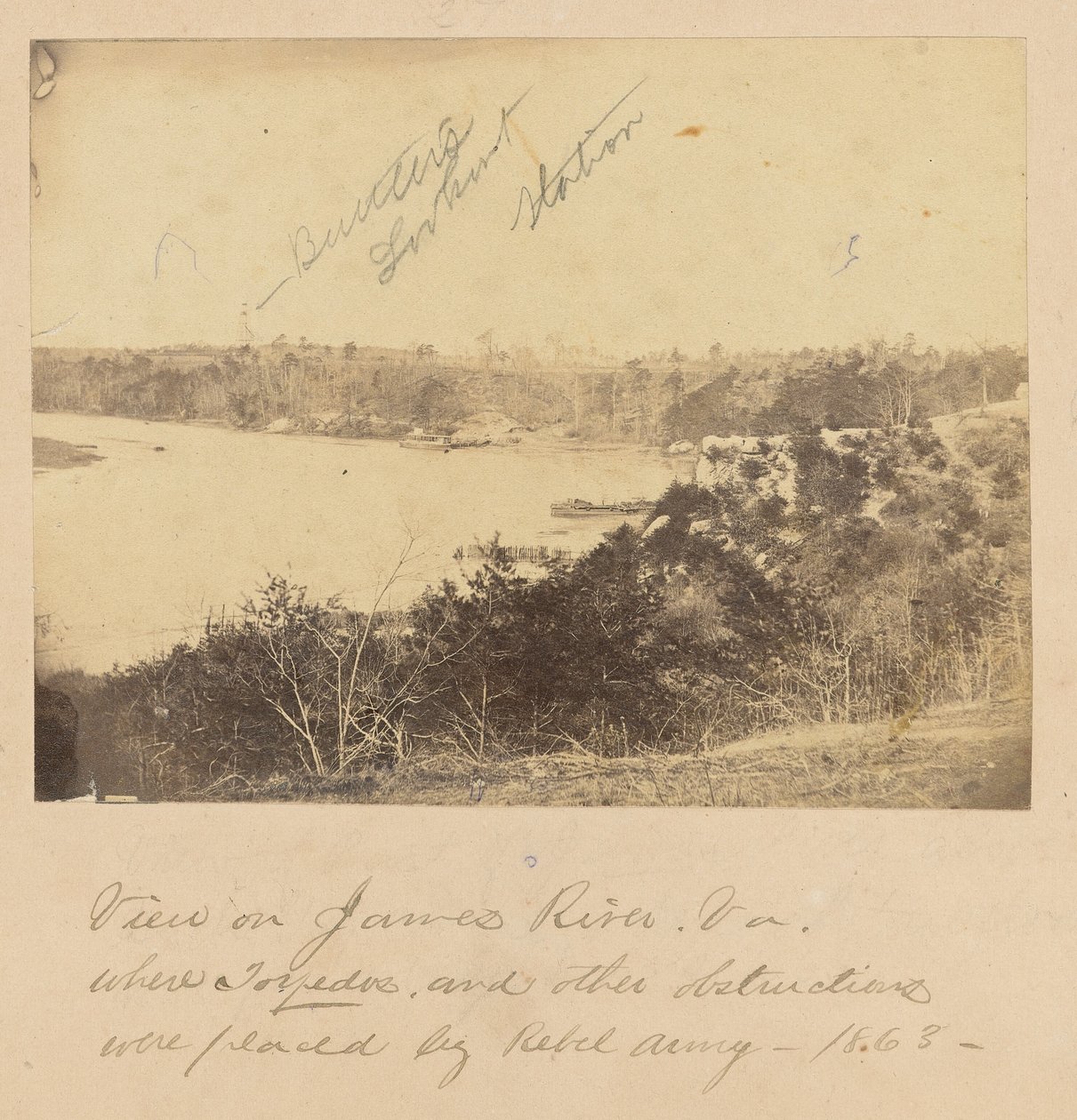Pohled na řeku James River, Virginie od A.J. Russell