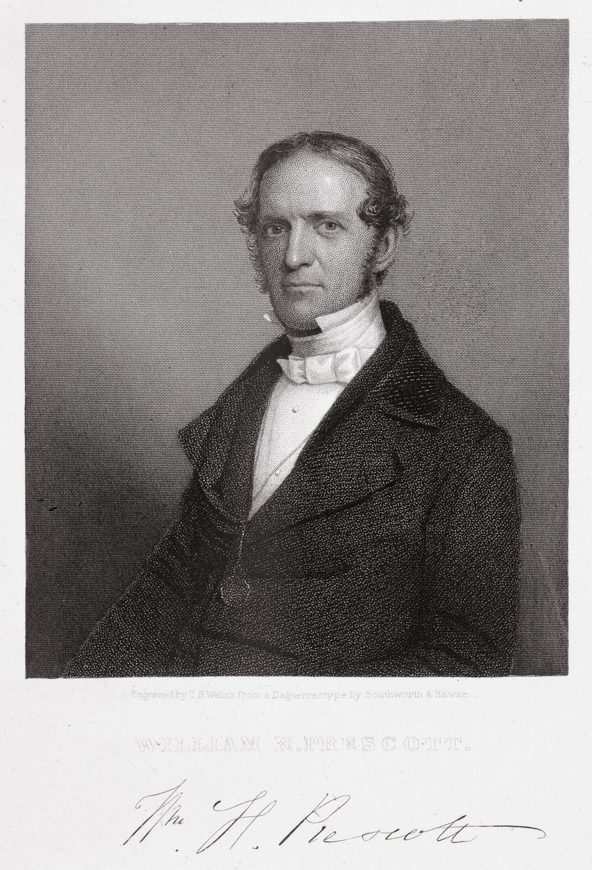 William Hickling Prescott, vyrytý Thomasem B. Welchem (1814-74) podle daguerrotypie od A.S. and Hawes, J. Southworth
